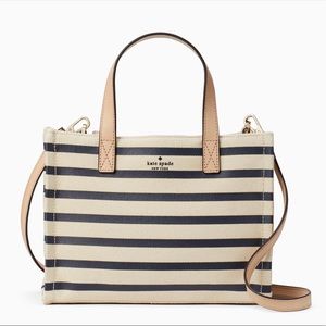 Kate Spade Washington Square - Small Canvas Satchel - Blue In Rich Navy Stripe
